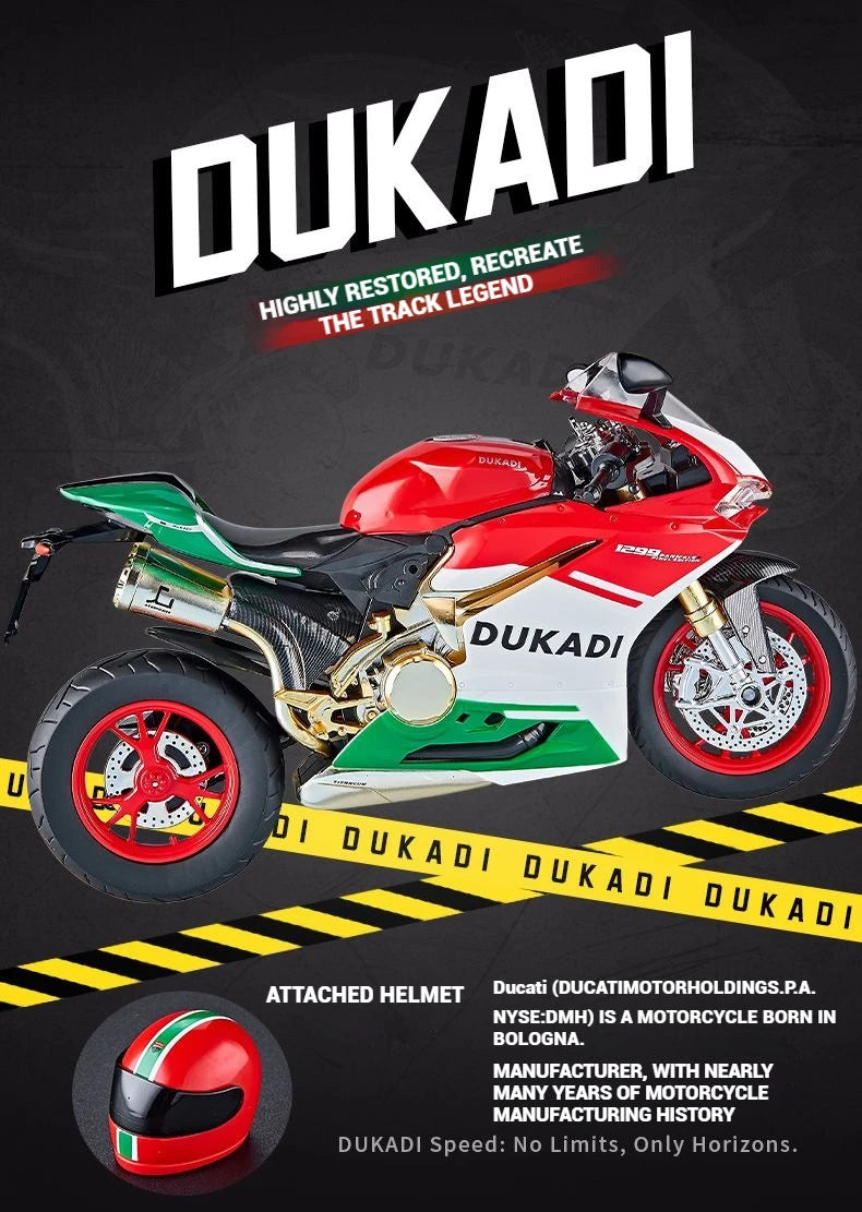 1:9 Scale Key Start Motorcycle Model with Smoke, Sound & Spinning Wheel