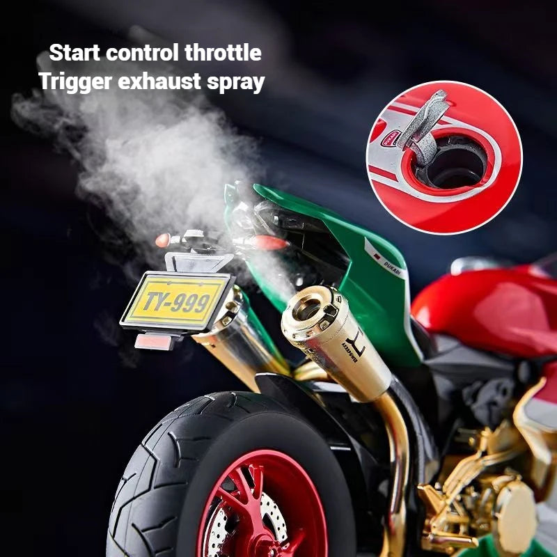 1:9 Scale Key Start Motorcycle Model with Smoke, Sound & Spinning Wheel
