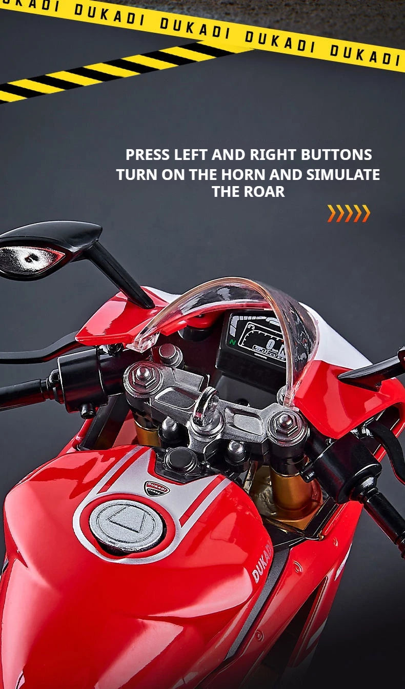 1:9 Scale Key Start Motorcycle Model with Smoke, Sound & Spinning Wheel