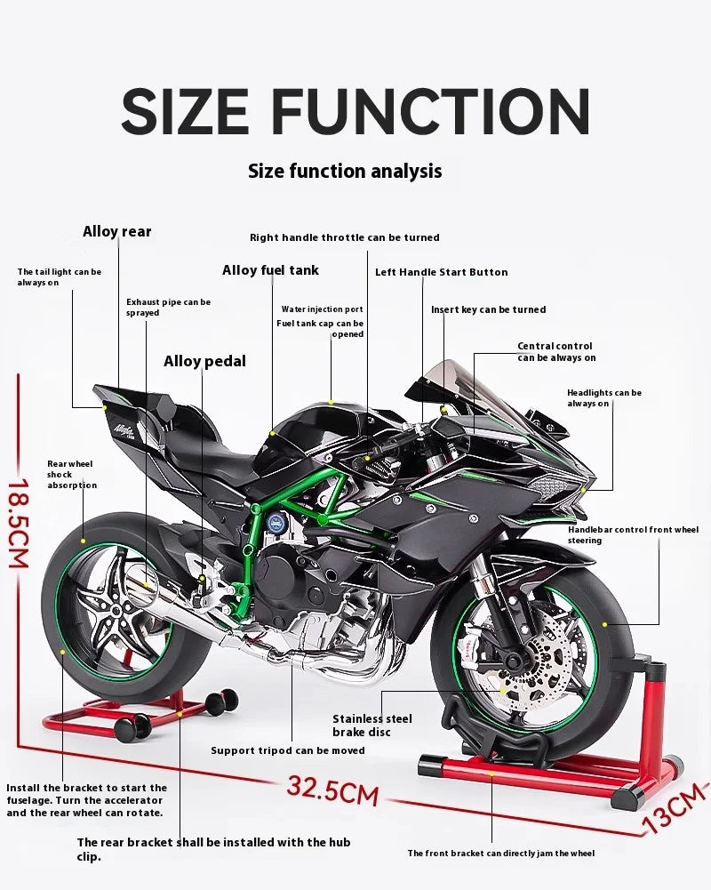 1:6 Scale Superbike Replica with Exhaust Smoke & Engine Sound