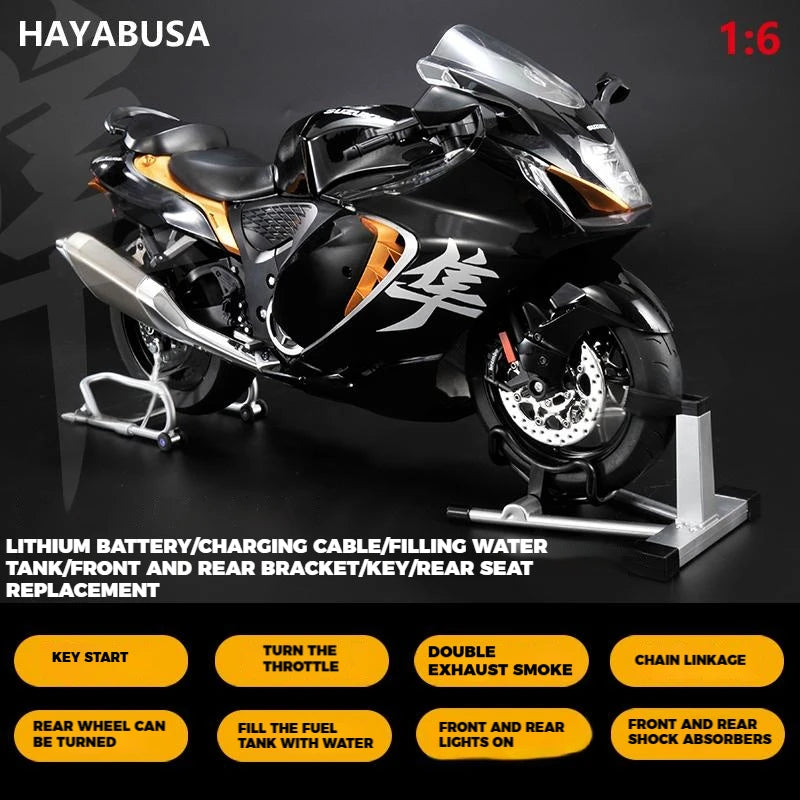 1:6 Scale Superbike Replica with Exhaust Smoke & Engine Sound