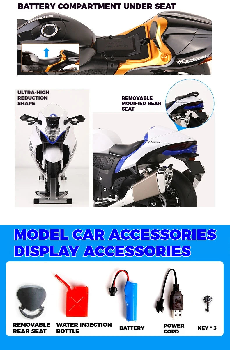 1:6 Scale Superbike Replica with Exhaust Smoke & Engine Sound