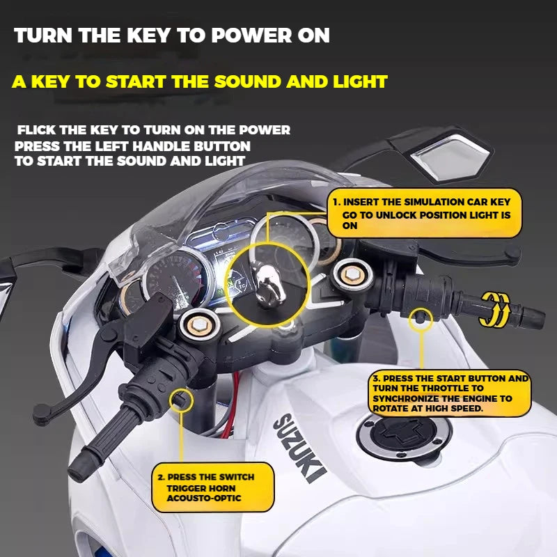 1:6 Scale Superbike Replica with Exhaust Smoke & Engine Sound