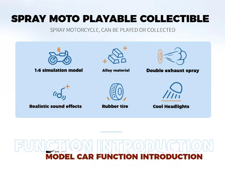 1:6 Scale Superbike Replica with Exhaust Smoke & Engine Sound