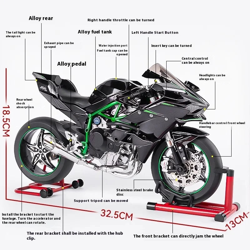 1:6 Scale Superbike Replica with Exhaust Smoke & Engine Sound