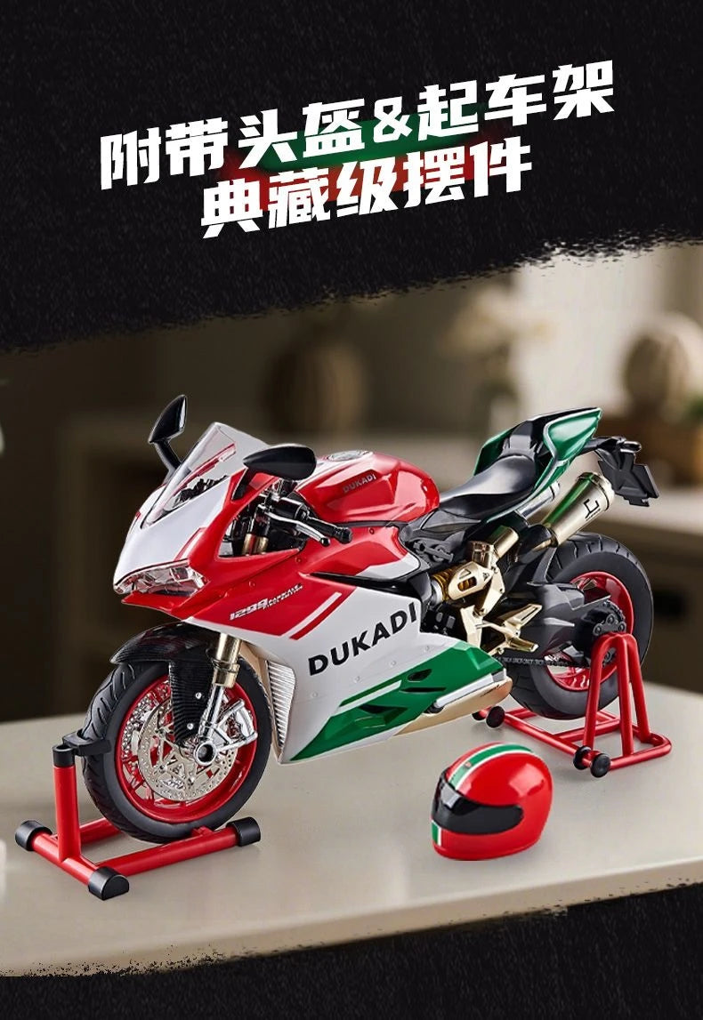 1:9 Scale Key Start Motorcycle Model with Smoke, Sound & Spinning Wheel