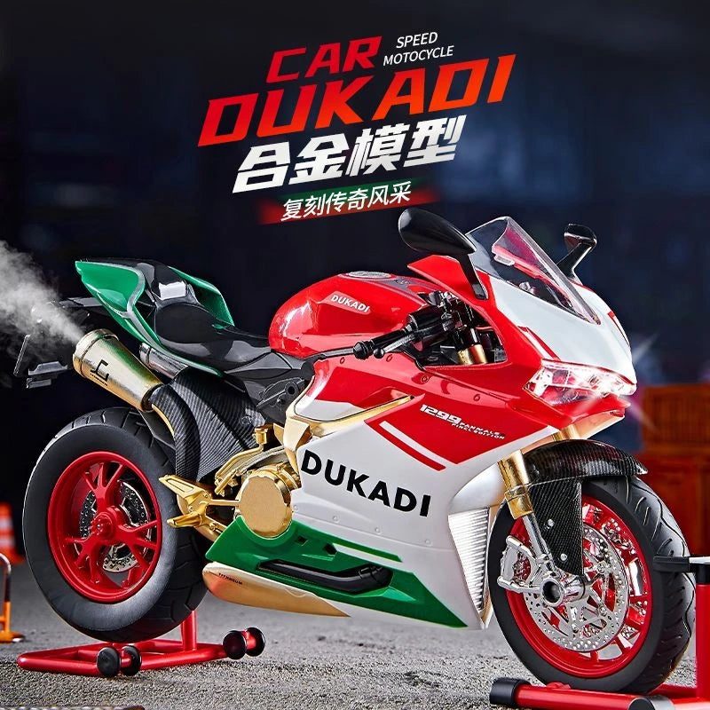 1:9 Scale Key Start Motorcycle Model with Smoke, Sound & Spinning Wheel
