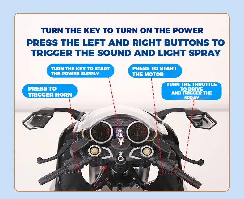 1:6 Scale Superbike Replica with Exhaust Smoke & Engine Sound