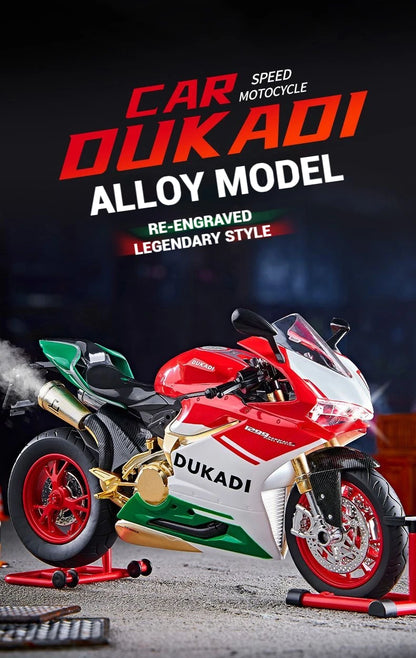 1:9 Scale Key Start Motorcycle Model with Smoke, Sound & Spinning Wheel