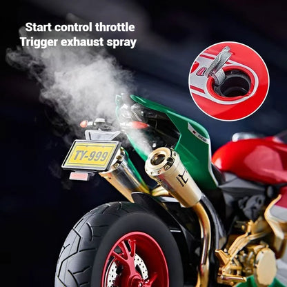 1:9 Scale Key Start Motorcycle Model with Smoke, Sound & Spinning Wheel
