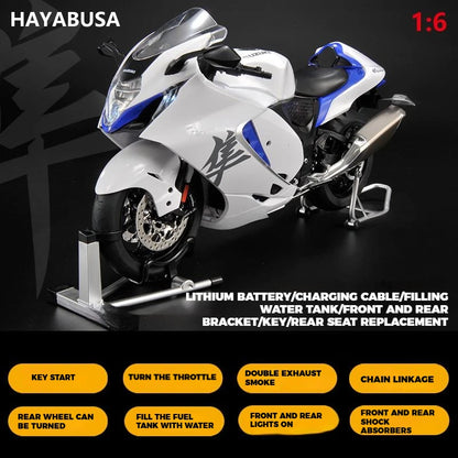 1:6 Scale Superbike Replica with Exhaust Smoke & Engine Sound